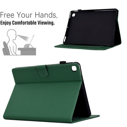 For Samsung Galaxy Tab A7 10.4 2020 Solid Color Fiber Texture Smart Tablet Leather Case(Green) by bashfashion