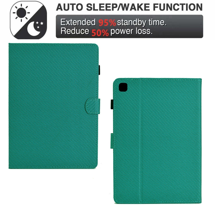 For Samsung Galaxy Tab A7 10.4 2020 Solid Color Fiber Texture Smart Tablet Leather Case(Lake Green) by bashfashion