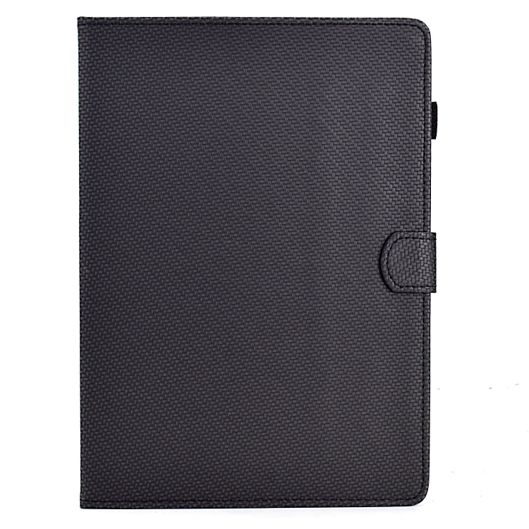 For Samsung Galaxy Tab A 10.1 2019 Solid Color Fiber Texture Smart Tablet Leather Case(Black) by bashfashion