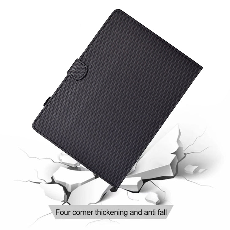 For Samsung Galaxy Tab A 10.1 2019 Solid Color Fiber Texture Smart Tablet Leather Case(Black) by bashfashion