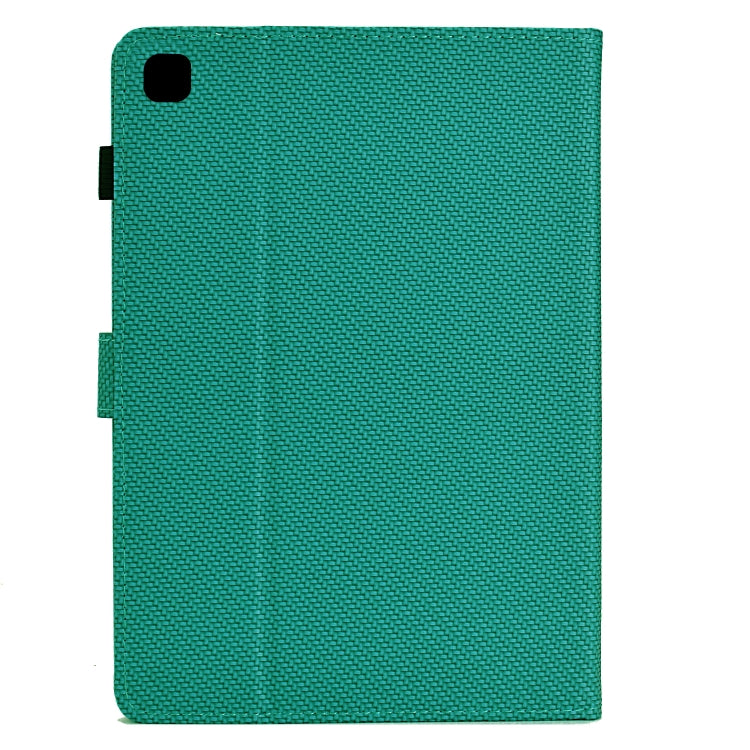 For Samsung Galaxy Tab A 10.1 2019 Solid Color Fiber Texture Smart Tablet Leather Case(Lake Green) by bashfashion