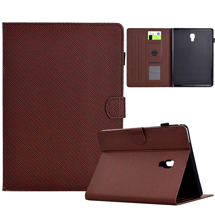 For Samsung Galaxy Tab A 10.5 Solid Color Fiber Texture Smart Tablet Leather Case(Brown) by bashfashion