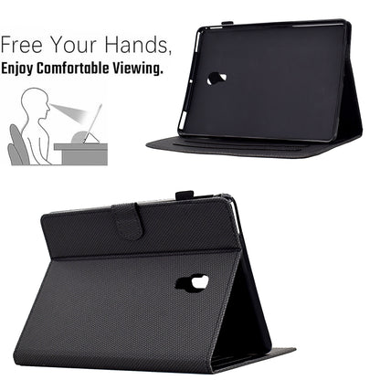 For Samsung Galaxy Tab A 10.5 Solid Color Fiber Texture Smart Tablet Leather Case(Black) by bashfashion