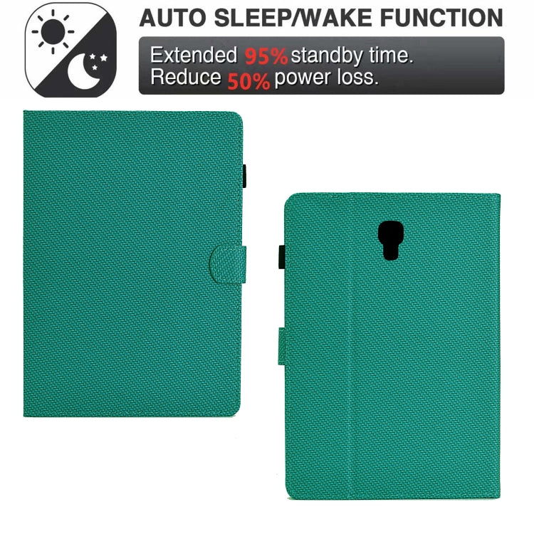 For Samsung Galaxy Tab A 10.5 Solid Color Fiber Texture Smart Tablet Leather Case(Lake Green) by bashfashion