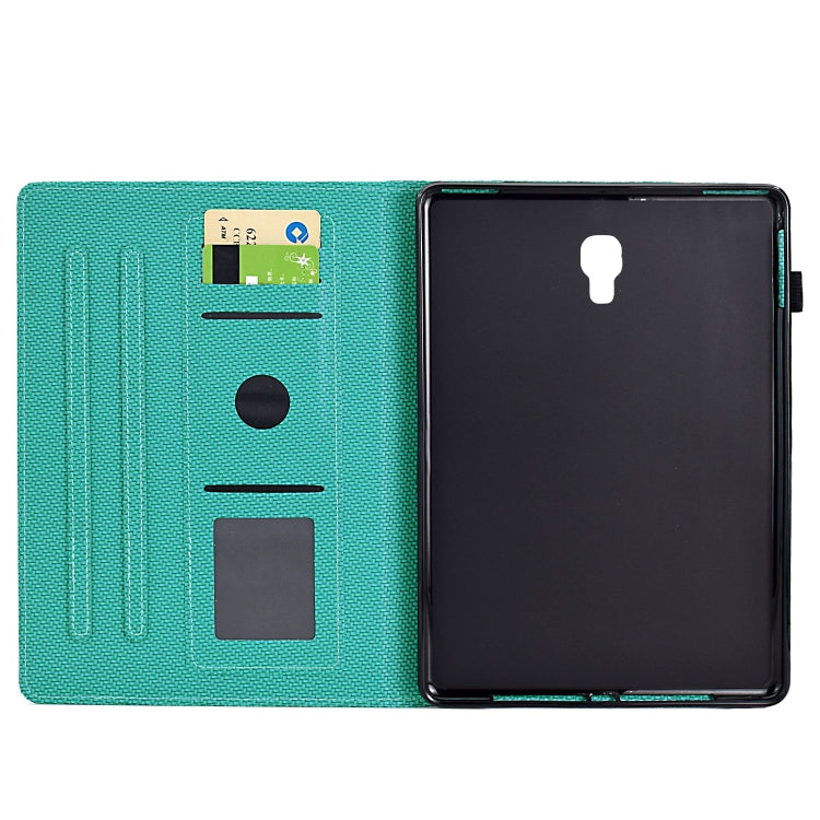 For Samsung Galaxy Tab A 10.5 Solid Color Fiber Texture Smart Tablet Leather Case(Lake Green) by bashfashion