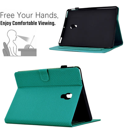 For Samsung Galaxy Tab A 10.5 Solid Color Fiber Texture Smart Tablet Leather Case(Lake Green) by bashfashion