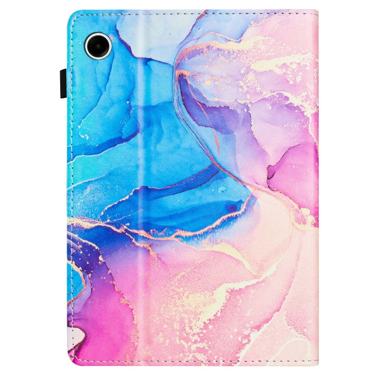 For Samsung Galaxy Tab A11+ / A9+ Marble Litchi Leather Smart Tablet Case(Pink Blue) by bashfashion