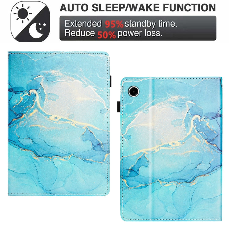 For Samsung Galaxy Tab A8 X200 / X207 Marble Litchi Leather Smart Tablet Case(Green) by bashfashion