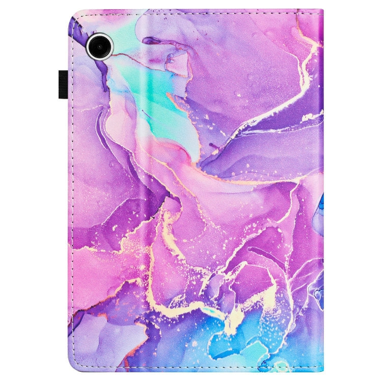 For Samsung Galaxy Tab A8 X200 / X207 Marble Litchi Leather Smart Tablet Case(Purple) by bashfashion