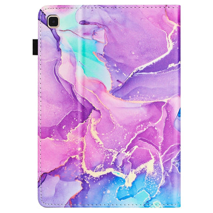 For Samsung Galaxy Tab S6 Lite P610 Marble Litchi Leather Smart Tablet Case(Purple) by bashfashion