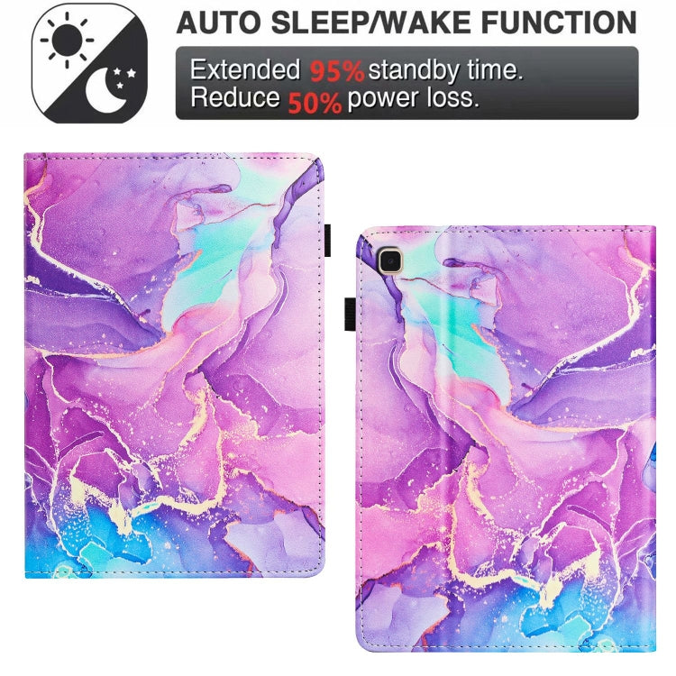 For Samsung Galaxy Tab S6 Lite P610 Marble Litchi Leather Smart Tablet Case(Purple) by bashfashion