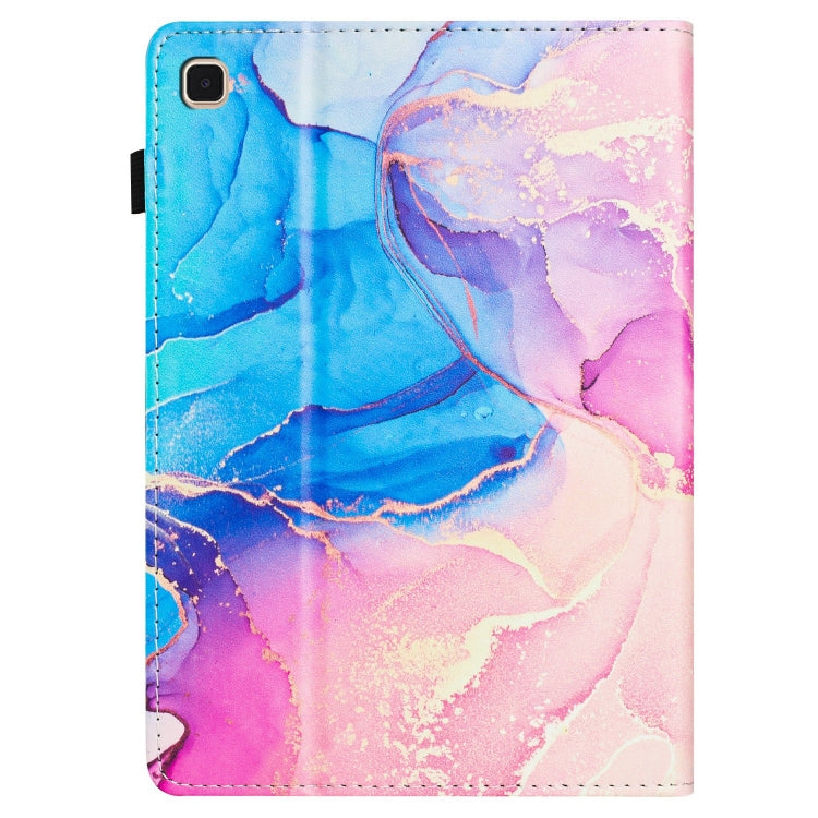 For Samsung Galaxy Tab S6 Lite P610 Marble Litchi Leather Smart Tablet Case(Pink Blue) by bashfashion