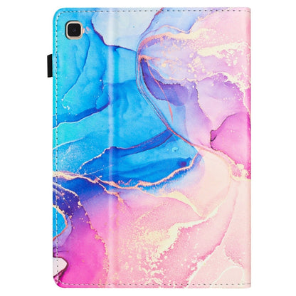 For Samsung Galaxy Tab S6 Lite P610 Marble Litchi Leather Smart Tablet Case(Pink Blue) by bashfashion