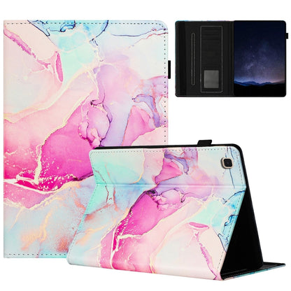 For Samsung Galaxy Tab S6 Lite P610 Marble Litchi Leather Smart Tablet Case(Pink) by bashfashion