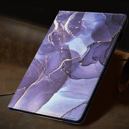 For Samsung Galaxy Tab A 10.5 T590 Marble Litchi Leather Smart Tablet Case(Grey) by bashfashion