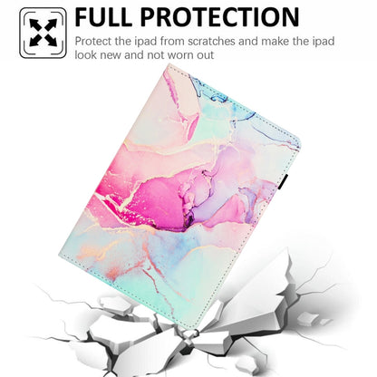For Samsung Galaxy Tab A 10.5 T590 Marble Litchi Leather Smart Tablet Case(Pink) by bashfashion