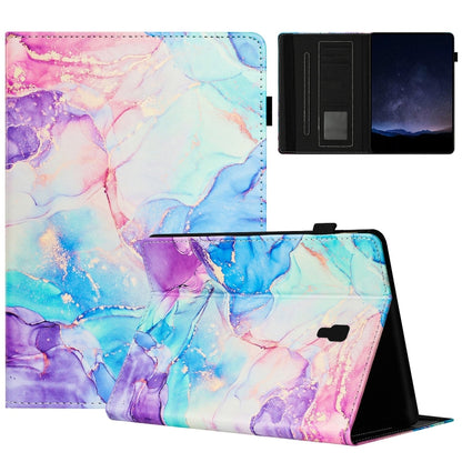 For Samsung Galaxy Tab A 10.5 T590 Marble Litchi Leather Smart Tablet Case(Purple Blue) by bashfashion