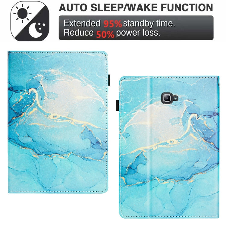 For Samsung Galaxy Tab A 10.1 T580 Marble Litchi Leather Smart Tablet Case(Green) by bashfashion