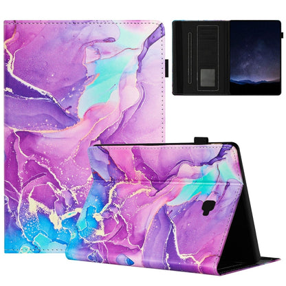 For Samsung Galaxy Tab A 10.1 T580 Marble Litchi Leather Smart Tablet Case(Purple) by bashfashion