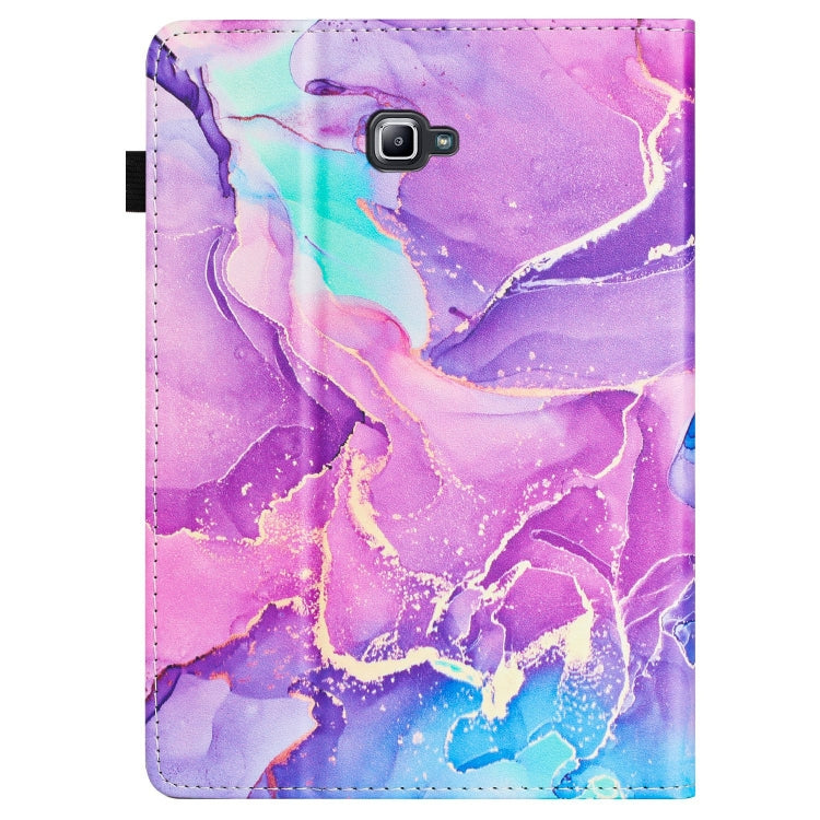 For Samsung Galaxy Tab A 10.1 T580 Marble Litchi Leather Smart Tablet Case(Purple) by bashfashion