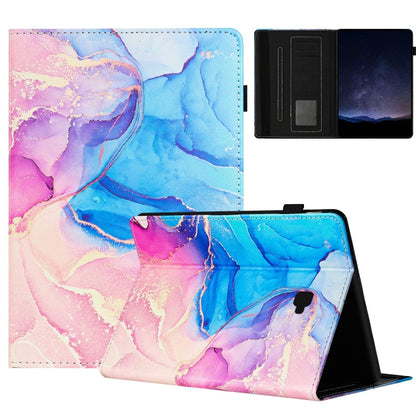 For Samsung Galaxy Tab A 10.1 T580 Marble Litchi Leather Smart Tablet Case(Pink Blue) by bashfashion