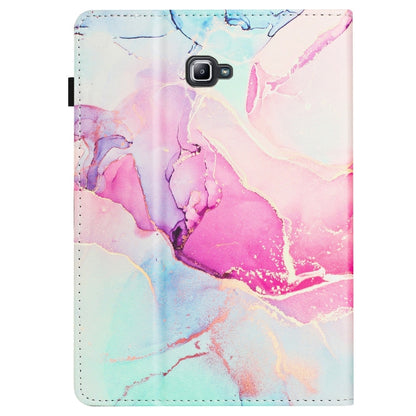 For Samsung Galaxy Tab A 10.1 T580 Marble Litchi Leather Smart Tablet Case(Pink) by bashfashion
