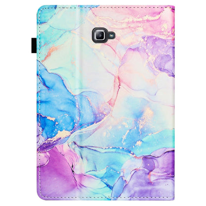 For Samsung Galaxy Tab A 10.1 T580 Marble Litchi Leather Smart Tablet Case(Purple Blue) by bashfashion