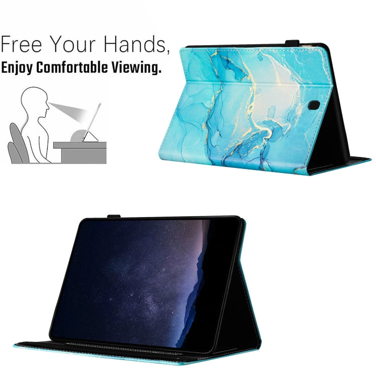 For Samsung Galaxy Tab A 8.0 T350 Marble Litchi Leather Smart Tablet Case(Green) by bashfashion