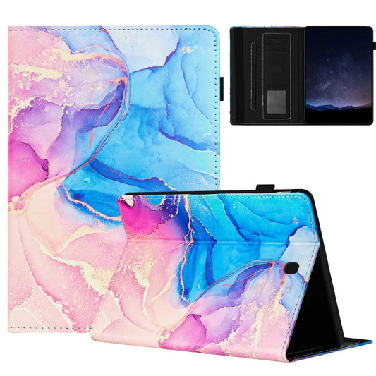 For Samsung Galaxy Tab A 8.0 T350 Marble Litchi Leather Smart Tablet Case(Pink Blue) by bashfashion