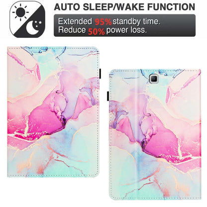 For Samsung Galaxy Tab A 8.0 T350 Marble Litchi Leather Smart Tablet Case(Pink) by bashfashion