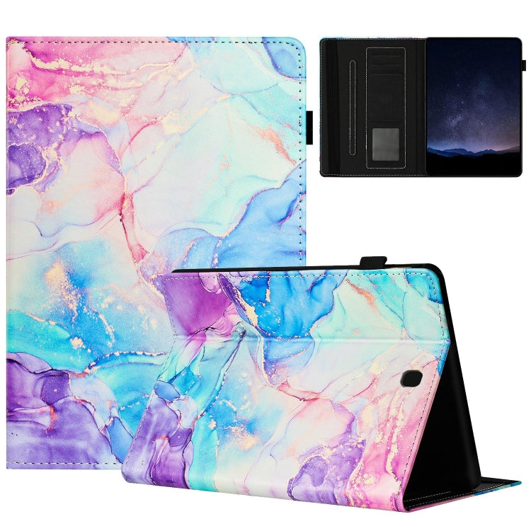 For Samsung Galaxy Tab A 8.0 T350 Marble Litchi Leather Smart Tablet Case(Purple Blue) by bashfashion