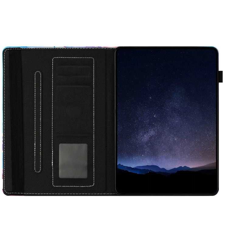 For Samsung Galaxy Tab A 8.0 T350 Marble Litchi Leather Smart Tablet Case(Purple Blue) by bashfashion