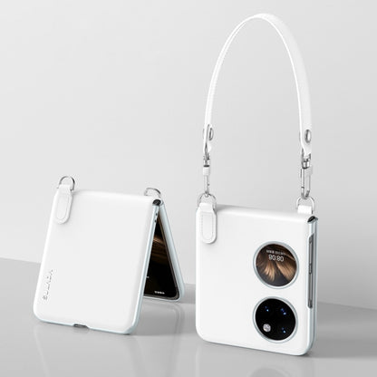 For Huawei P50 Pocket / Pocket S SULADA Skin Feel Liquid Leather Phone Case with Strap(White) by SULADA