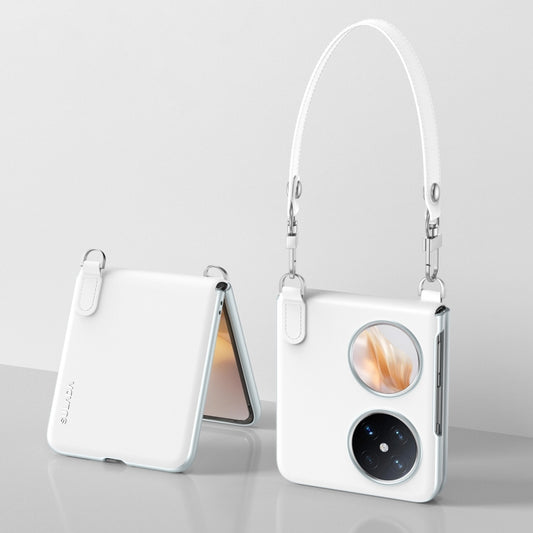 For Huawei Pocket 2 SULADA Skin Feel Liquid Leather Phone Case with Strap(White) by SULADA