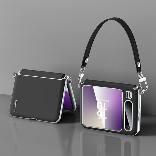 For Huawei Pura X SULADA Skin Feel Liquid Leather Phone Case with Strap(Black) by SULADA