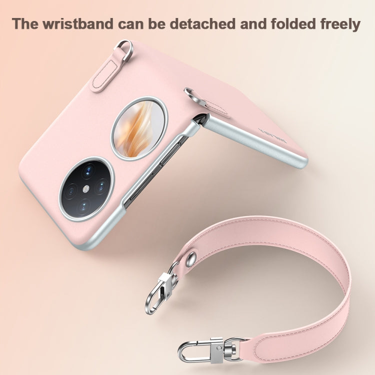 For Huawei Pocket 2 SULADA Skin Feel Liquid Leather Phone Case with Strap(Pink) by SULADA