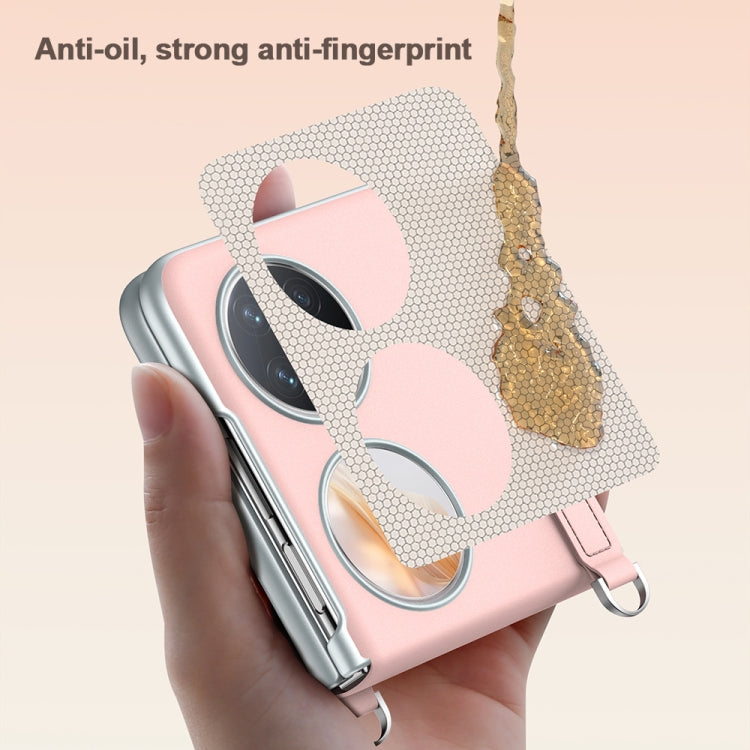 For Huawei P50 Pocket / Pocket S SULADA Skin Feel Liquid Leather Phone Case with Strap(Pink) by SULADA