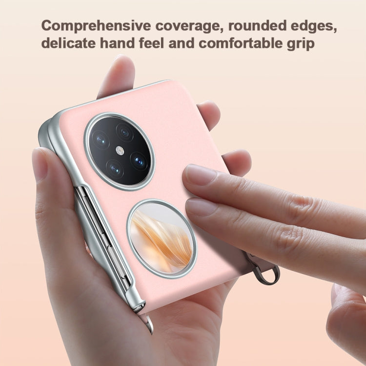 For Huawei P50 Pocket / Pocket S SULADA Skin Feel Liquid Leather Phone Case with Strap(Pink) by SULADA