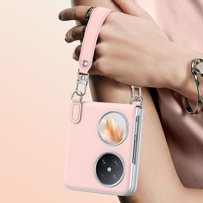 For Huawei Pocket 2 SULADA Skin Feel Liquid Leather Phone Case with Strap(Pink) by SULADA