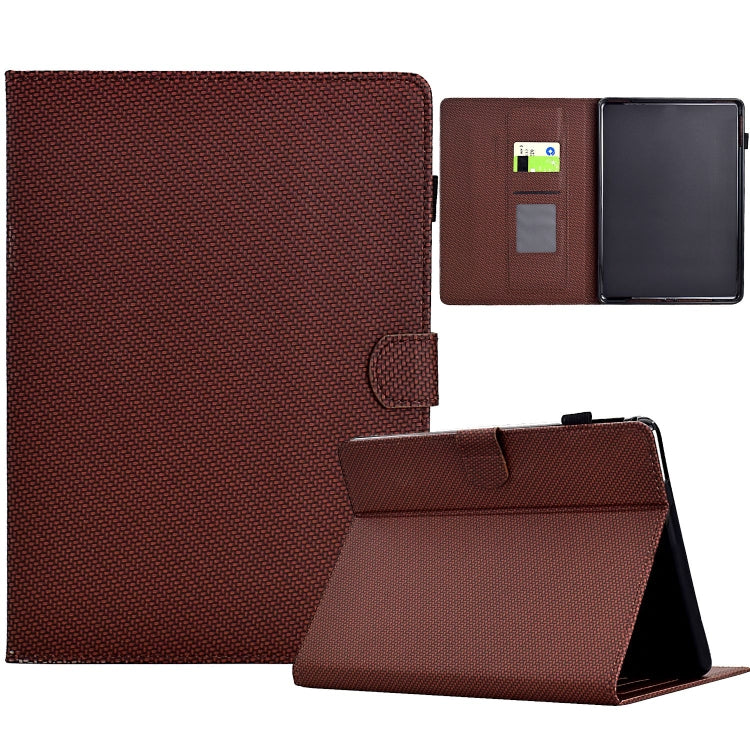 For Amazon Kindle Paperwhite 12th Gen 2024 Solid Color Fiber Texture Smart Tablet Leather Case(Brown) by bashfashion