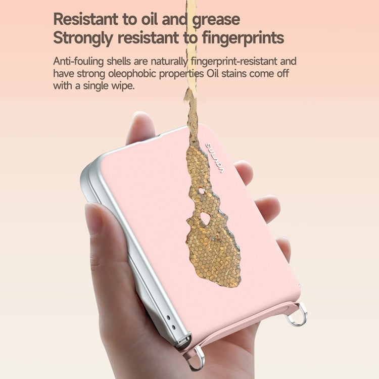 For Samsung Galaxy Z Flip5 SULADA Skin Feel Liquid Leather Phone Case with Strap(Black) by SULADA