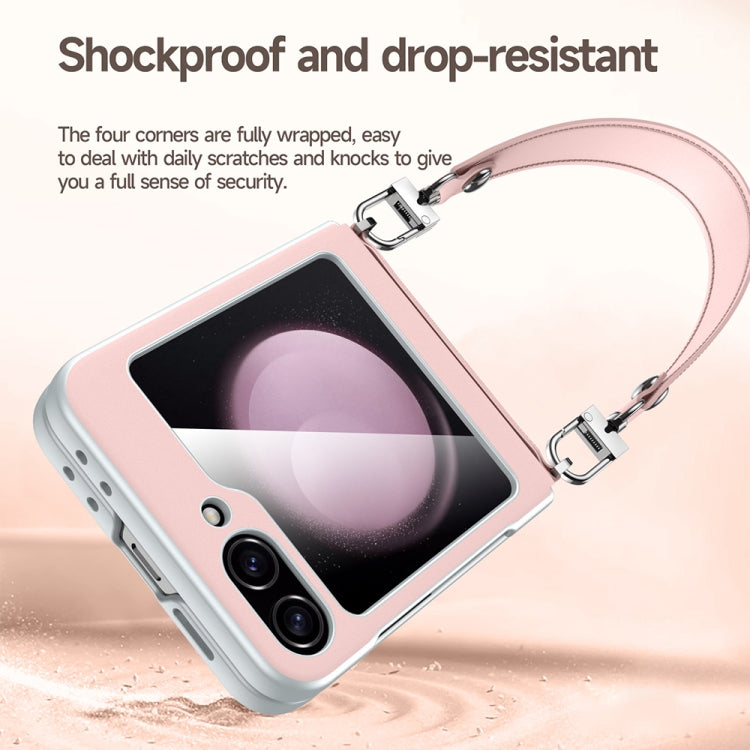 For Samsung Galaxy Z Flip6 / Flip7 FE SULADA Skin Feel Liquid Leather Phone Case with Strap(Black) by SULADA