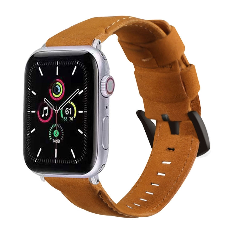 For Apple Watch 5 & 4 40mm / 3 & 2 & 1 38mm Leather Watch Band(Brown) by bashfashion