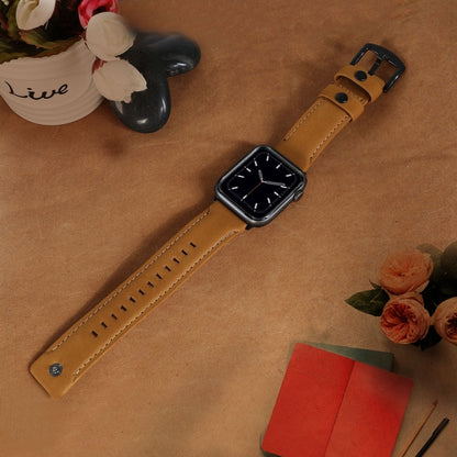 For Apple Watch 5 & 4 40mm / 3 & 2 & 1 38mm Leather Watch Band(Brown) by bashfashion