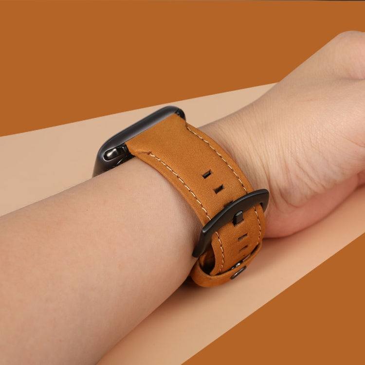 For Apple Watch 5 & 4 40mm / 3 & 2 & 1 38mm Leather Watch Band(Brown) by bashfashion