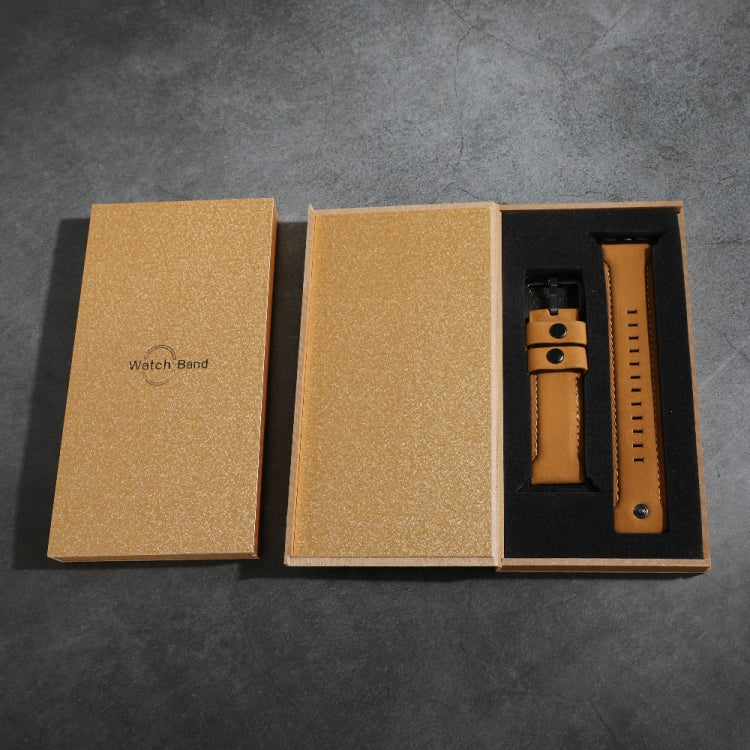 For Apple Watch 5 & 4 40mm / 3 & 2 & 1 38mm Leather Watch Band(Brown) by bashfashion