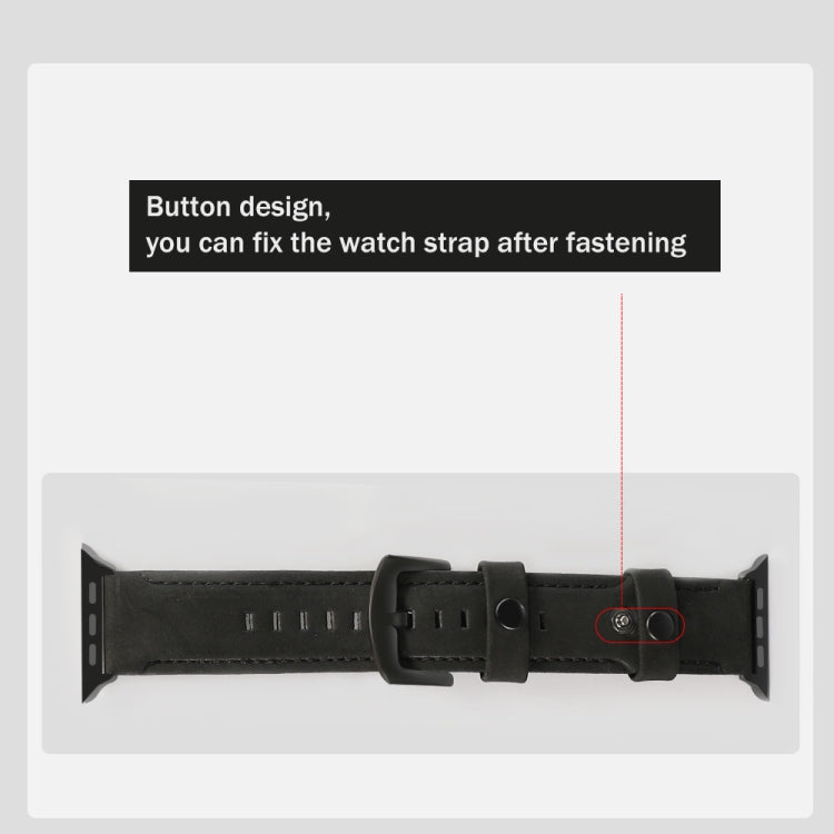 For Apple Watch 5 & 4 40mm / 3 & 2 & 1 38mm Leather Watch Band(Black) by bashfashion