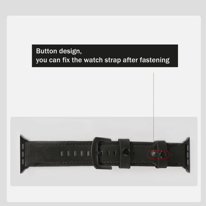 For Apple Watch 5 & 4 40mm / 3 & 2 & 1 38mm Leather Watch Band(Black) by bashfashion