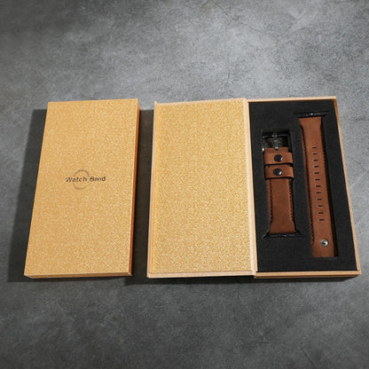 For Apple Watch 5 & 4 40mm / 3 & 2 & 1 38mm Leather Watch Band(Coffee) by bashfashion