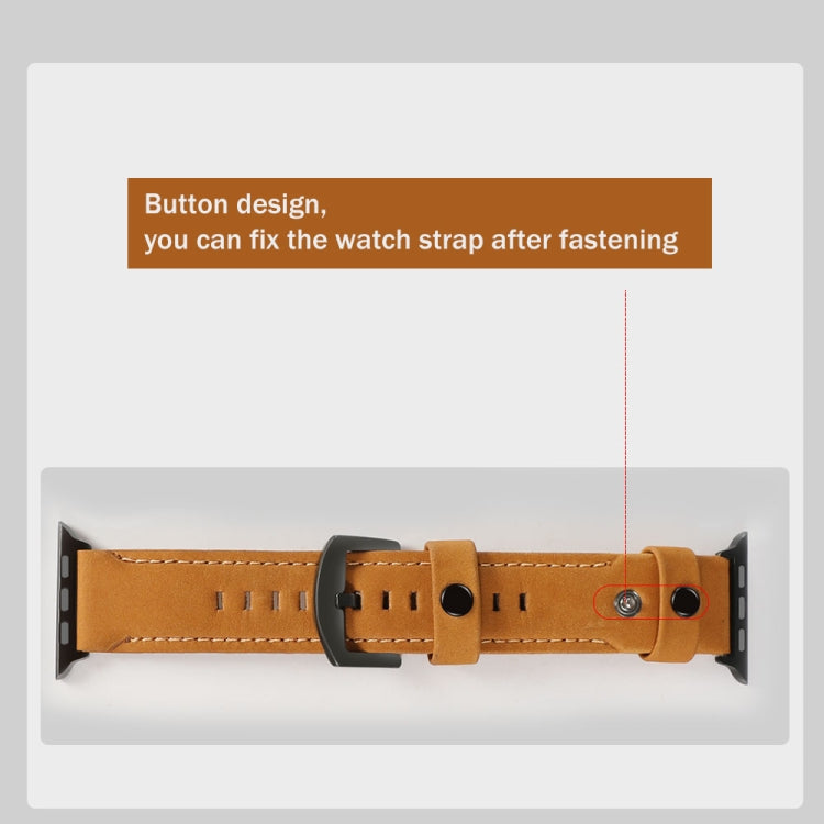 For Apple Watch 5 & 4 44mm / 3 & 2 & 1 42mm Leather Watch Band(Brown) by bashfashion